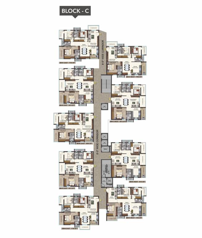  skyvert Block C Cluster Plan for Typical Floor