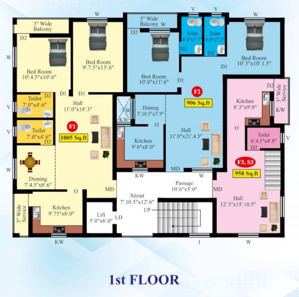  priya Priya Cluster Plan for 1st Floor