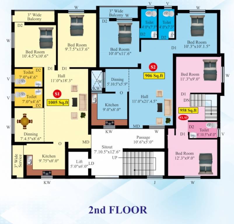 priya Priya Cluster Plan for 2nd Floor
