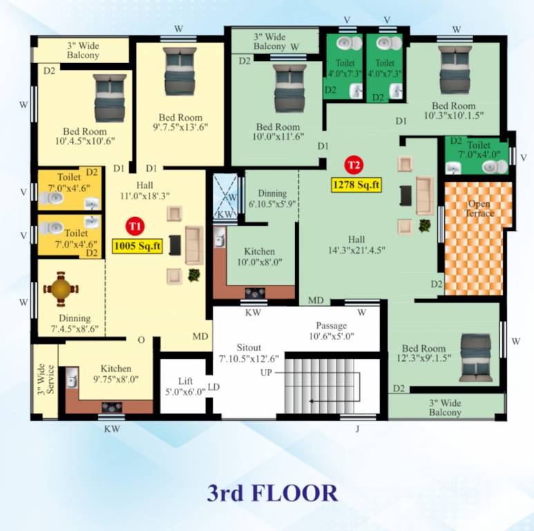  priya Priya Cluster Plan for 3rd Floor