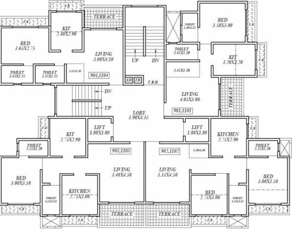  ambar 1 Cluster Plan From 9th To 11th Floor