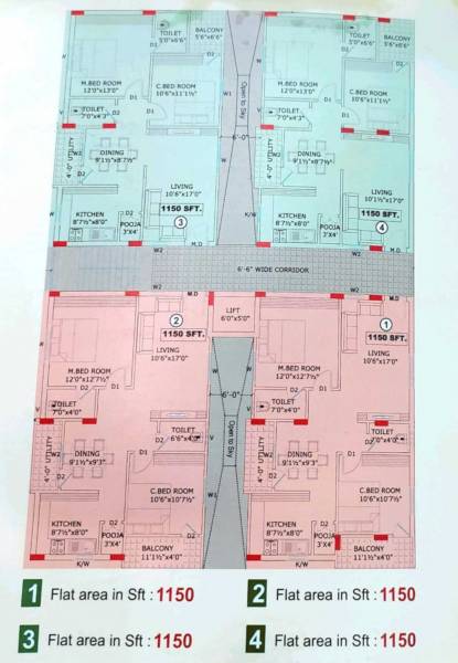  s-v-residency S V Residency Cluster Plan for Typical Floor