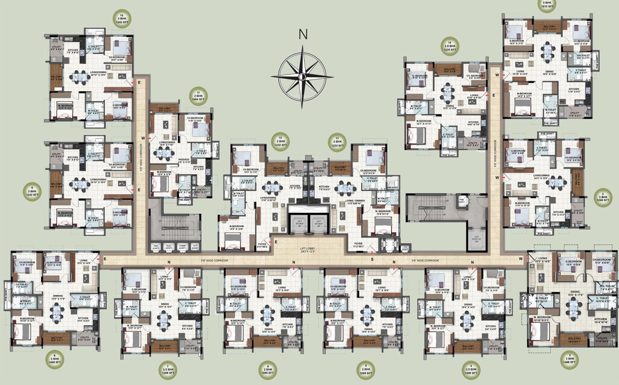  green waters Green Waters Typical Cluster Plan