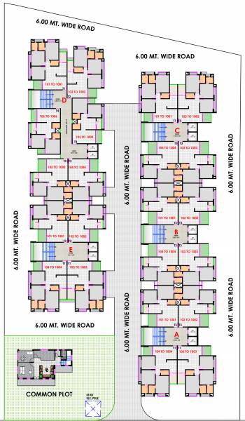  sahitya-altezza Block A, B, C, D & E Cluster Plan For Typical Floor