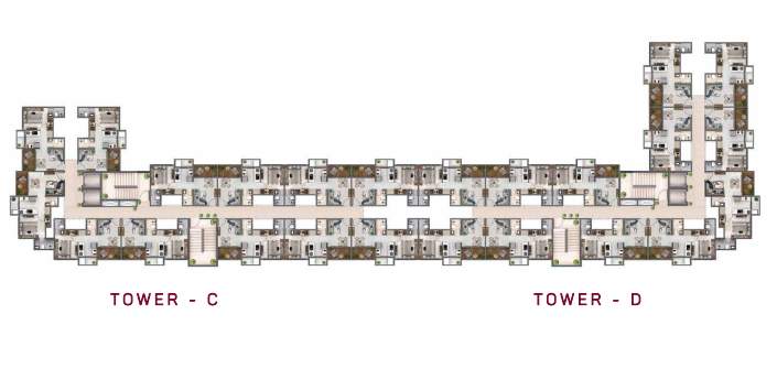  subhash residency wing c and d Subhash Residency Wing C Cluster Plan For Typical Floor Plan