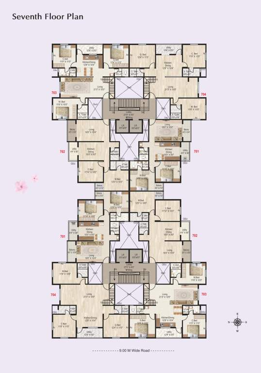  vishwa residency Wing A & B Cluster Plan