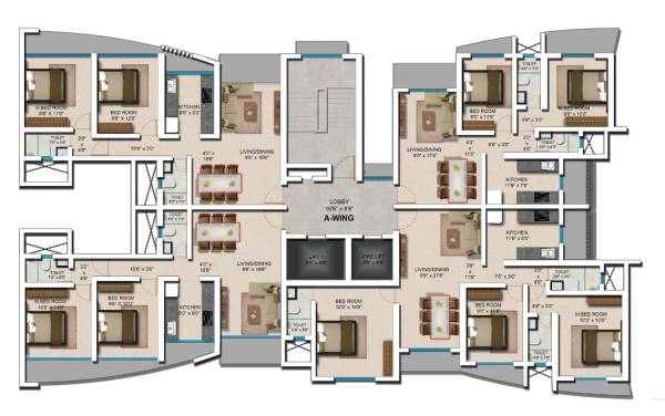  24-karat Cluster Plan For Typical Floor