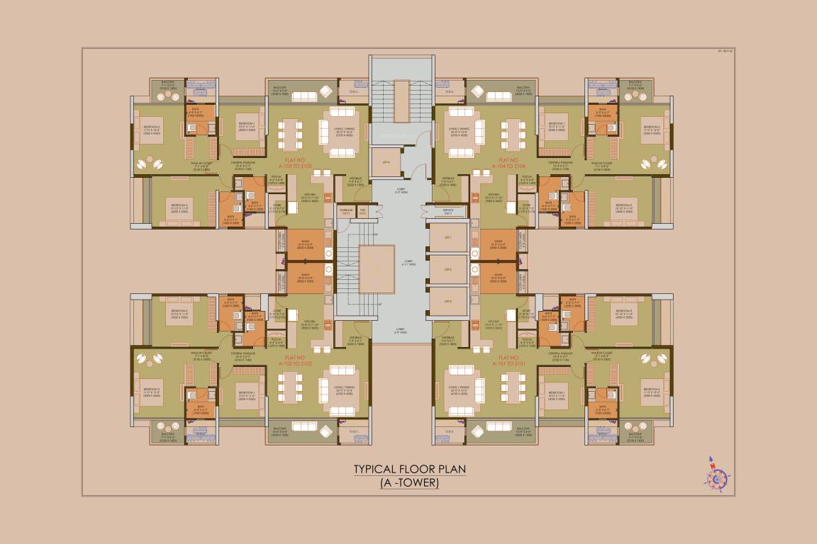  vanessa Wing A Cluster Plan for Typical  Floor