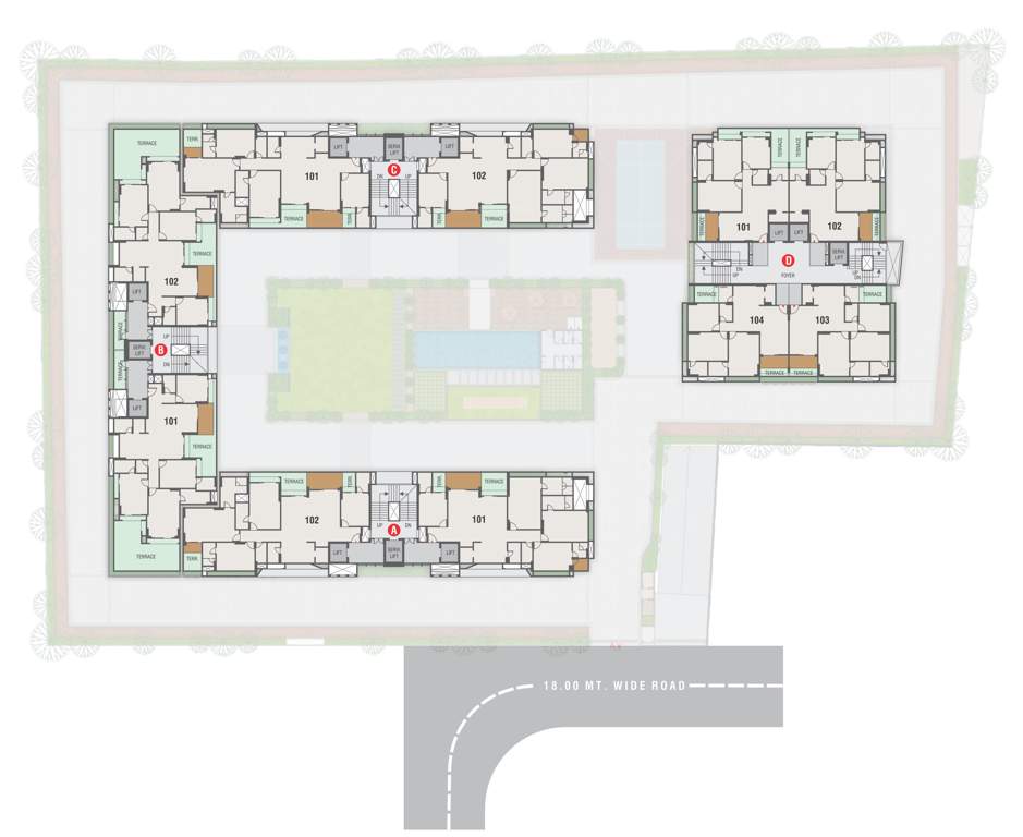  veritas Block A To D Cluster Plan for 1st Floor