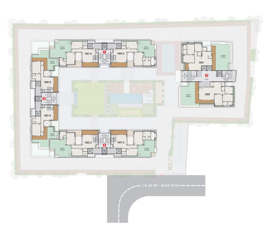  veritas Block A To D Cluster Plan for 20th Floor