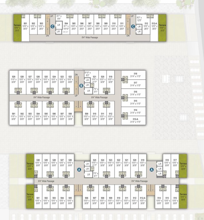  orbit Block A, B & C Cluster Plan For Office 5Th Floor