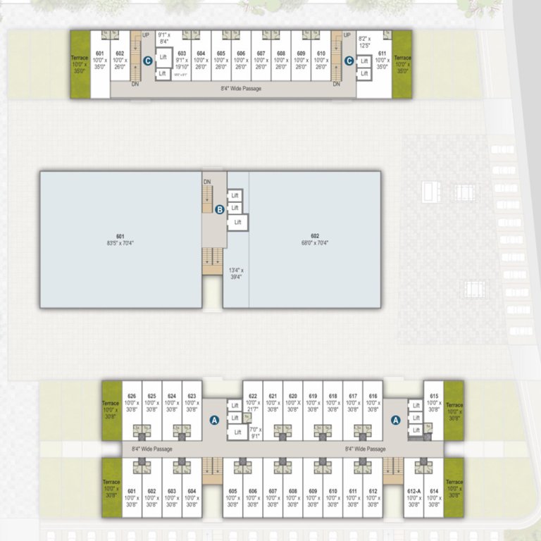  orbit Block A, B & C Cluster Plan For Office 6Th Floor
