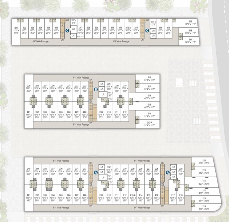  orbit Block A, B & C Cluster Plan For Shops 2nd Floor