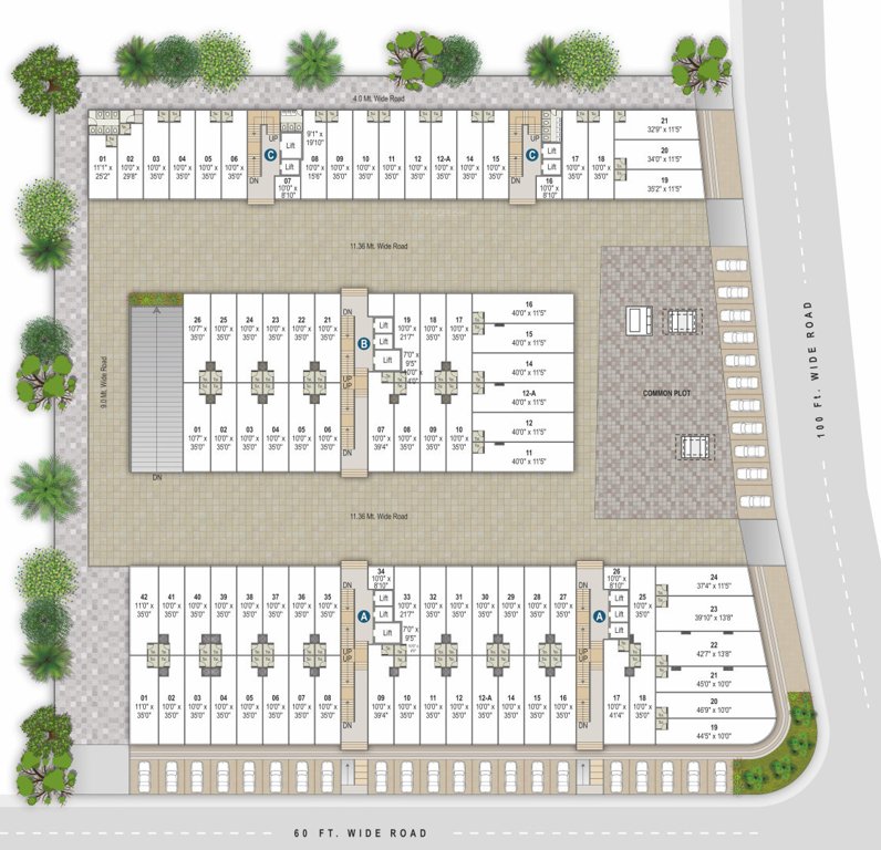  orbit Block A, B & C Cluster Plan For Showrooms Ground Floor