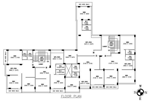  sree-krishna-residency Sree Krishna Residency Cluster Plan from 1st to 5th Floor