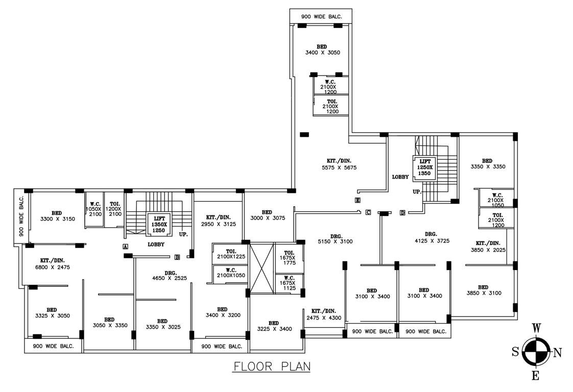  sree krishna residency Sree Krishna Residency Cluster Plan from 1st to 5th Floor