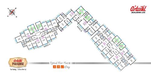  paradise-building-no-9-wing-a-b-c Ostwal Paradise Building No 9 Wing A to C Cluster Plan