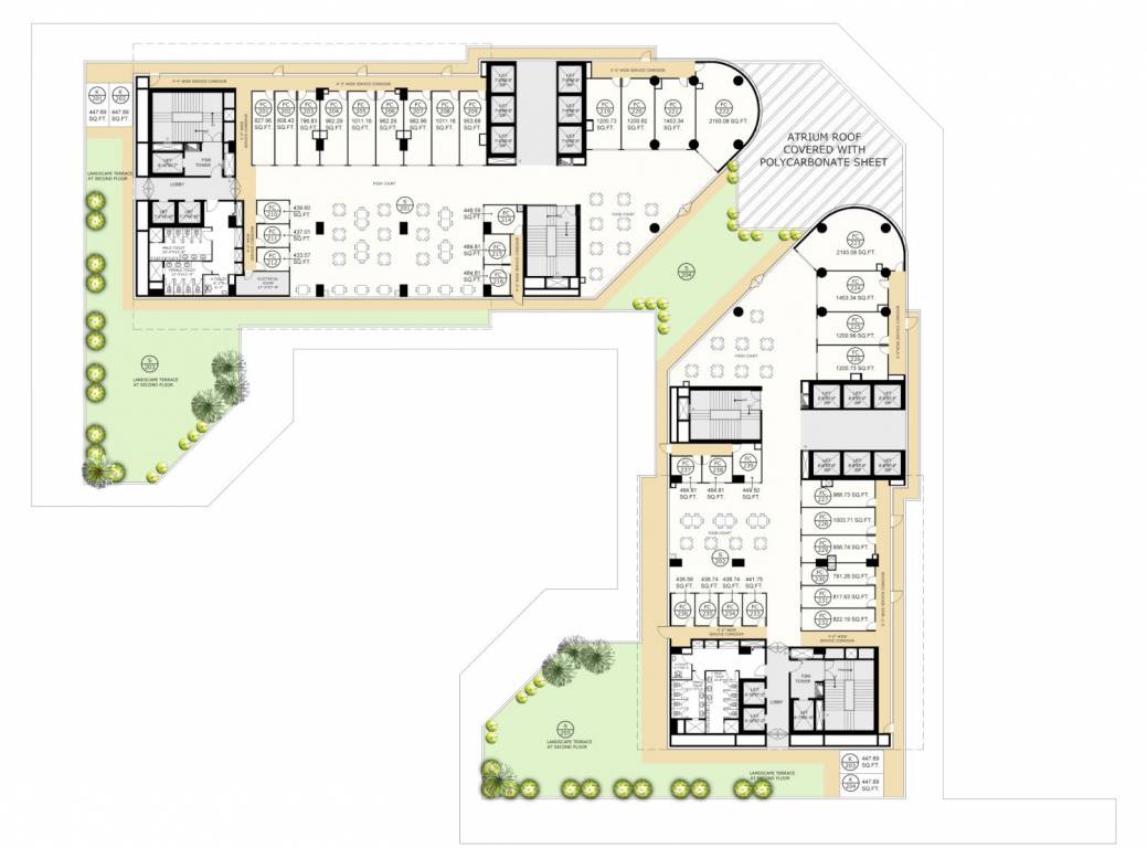  eon block a and block e Block A Cluster Plan for 2nd Floor
