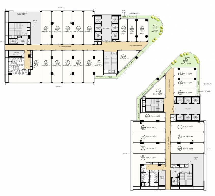  eon block a and block e Block A Cluster Plan for 6th Floor