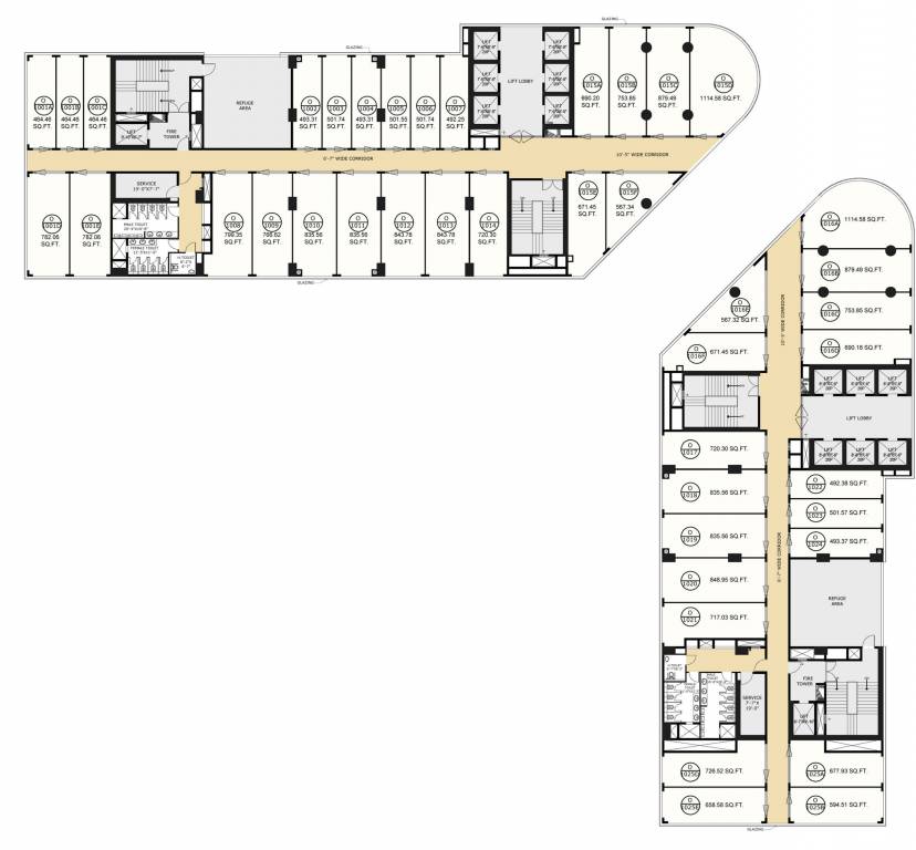  eon block a and block e Block A Cluster Plan from 10th, 13th , 17th And 21th Floor