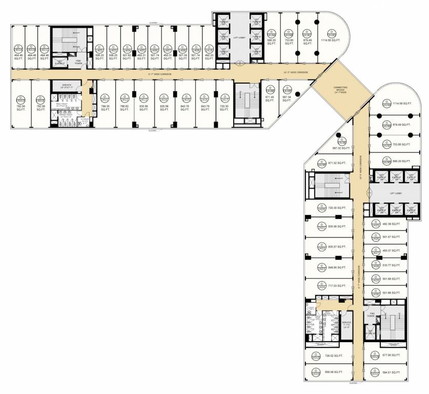  eon block a and block e Block A Cluster Plan from 14th to 15th Floor