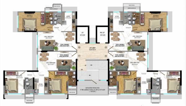  atulyam Wing B Cluster Plan from 18th to 21th Floor