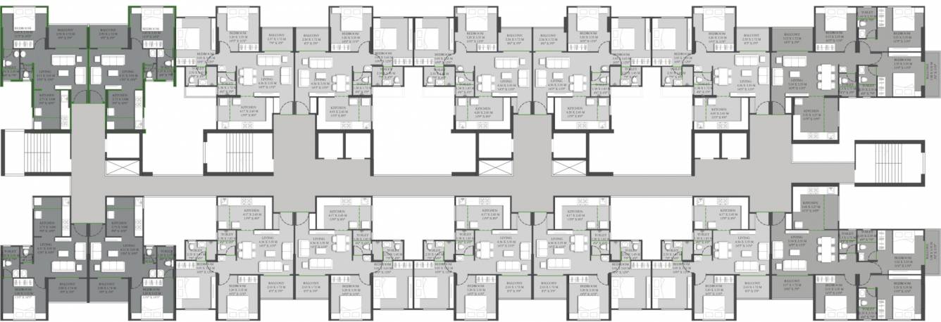  praangan A Wing Cluster Plan For Typical Floor Plan
