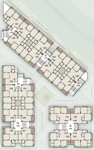  jay-visat-mangalya Block A,B,C,D,E AND F Cluster Plan For Typical Floor Plan