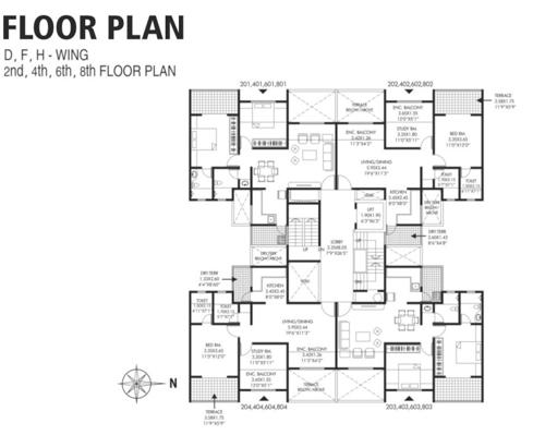  sai-pearl-phase-3 D And F Cluster Plan for Even Floor