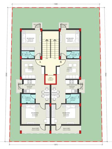  baghajatin-memorial-housing-co-operative-society Baghajatin Memorial Housing Co Operative Society Cluster Plan from 1st to 4th Floor