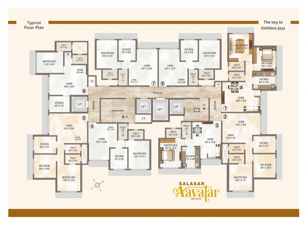  salasar-aavatar Aavatar Cluster Plan For Typical Floor