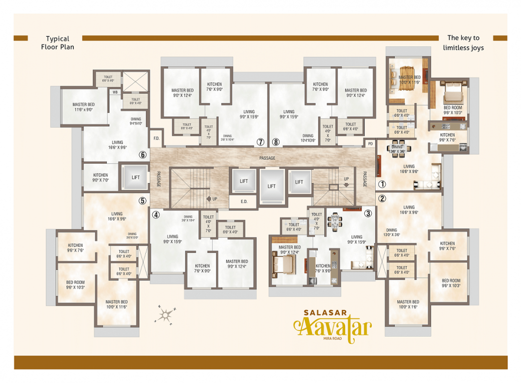  salasar aavatar Aavatar Cluster Plan For Typical Floor