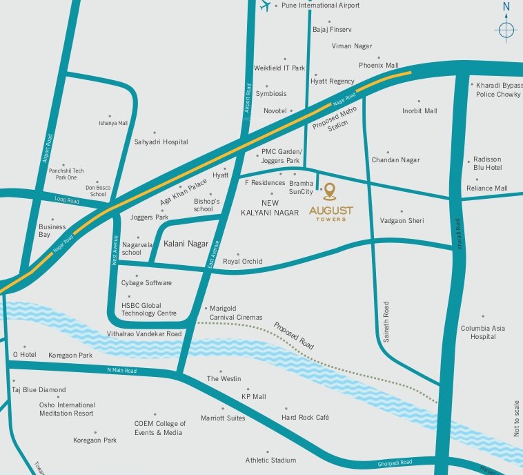  august towers Location Plan