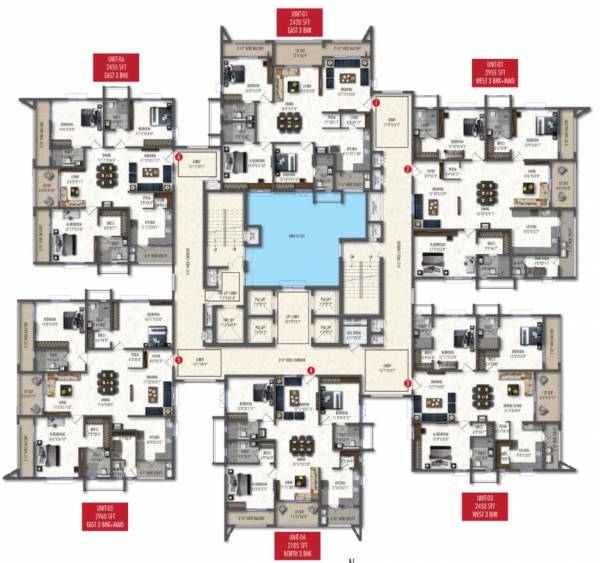  windsor-park Block 5, 6 And 7 Cluster Plan Typical Floor Plan