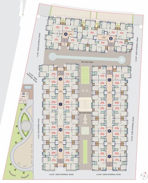  royal-5 Block A To J Cluster Plan for TypicalFloor