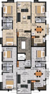  crown Crown Cluster Plan For Typical Floor Plan