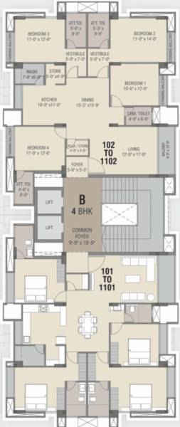 Block A Cluster Plan For 11th Floor heights-ii Block A Cluster Plan For 11th Floor
