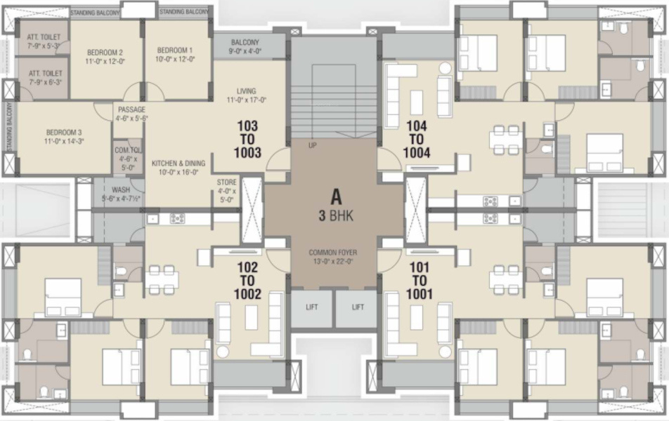 heights ii Block A Cluster Plan From 1st To 10th Floor