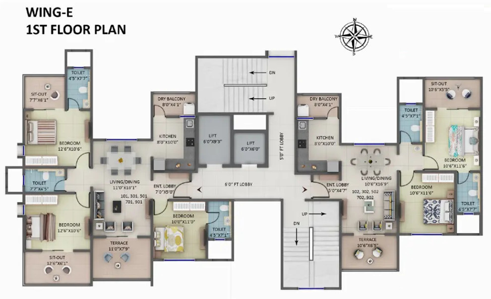 amar ornate ii Building E Cluster Plan for 1st Floor