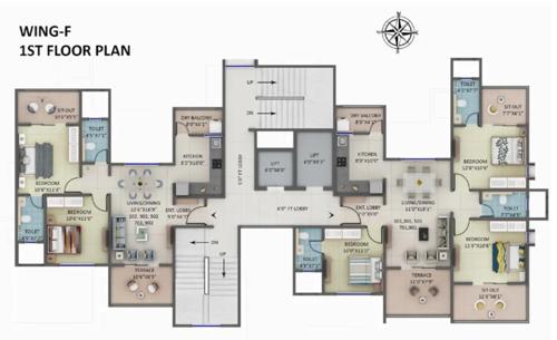  amar-ornate-ii Building F Cluster Plan for 1st Floor