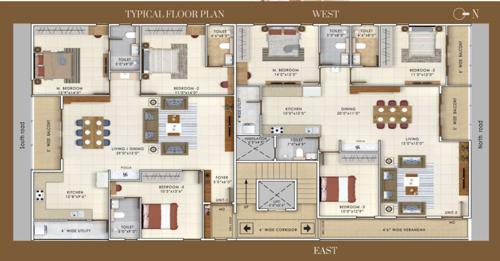  krishna-classic Chaitanya Krishna Classic Cluster Plan from 1st to 4th Floor