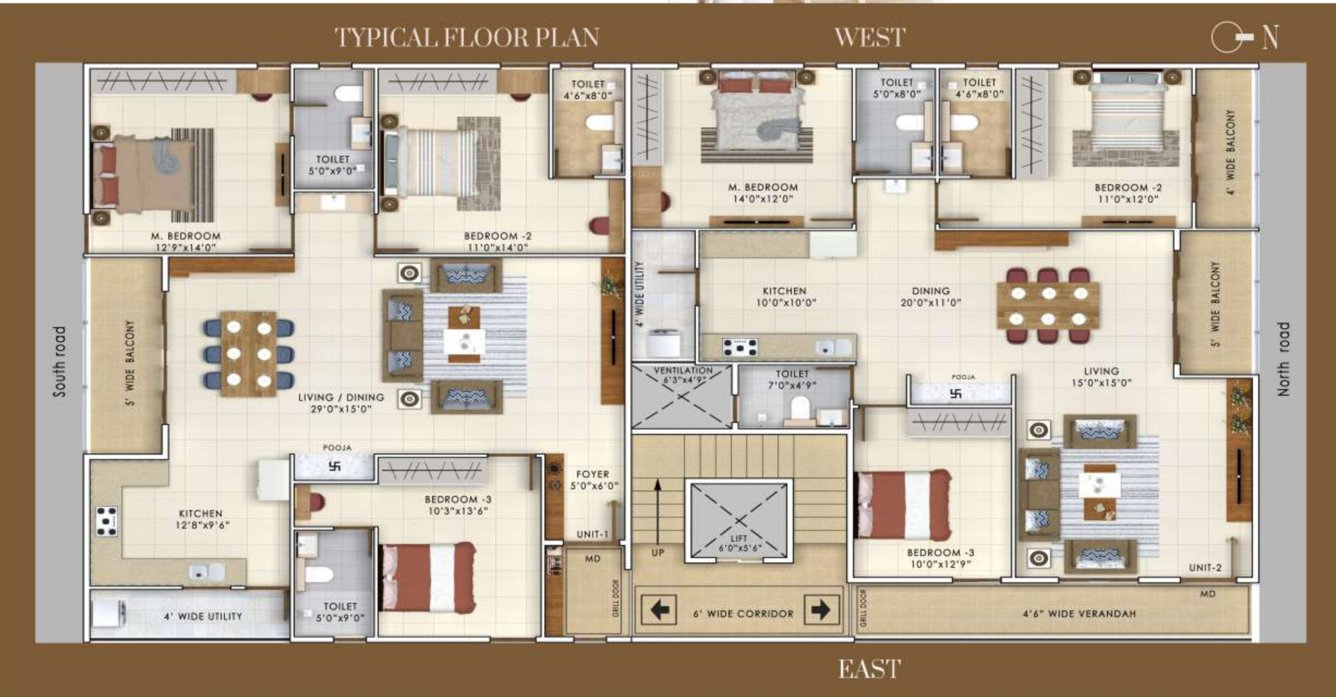  krishna classic Chaitanya Krishna Classic Cluster Plan from 1st to 4th Floor