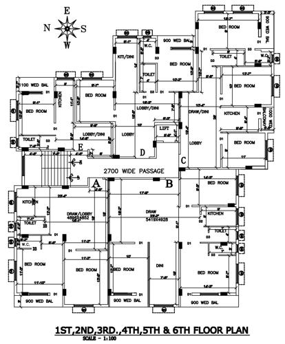  white-house White House Cluster Plan from 1st to 6th Floor