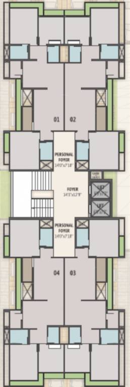  pratham heights Pratham Heights Cluster Plan For Typical Floor Plan