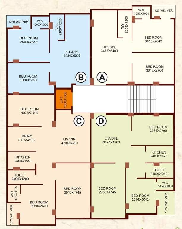  kamakhya bhawan Kamakhya Bhawan Cluster Plan from 1st to 6th Floor
