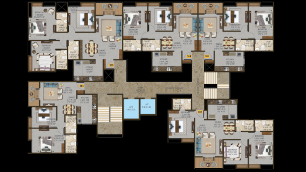  sky park Cluster Plan for 3rd,7th,9th & 11th Floor