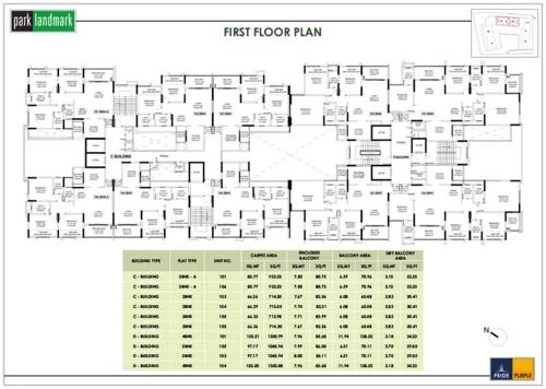  park-landmark-phase-iii Building C And Building D Cluster Plan for 1st Floor
