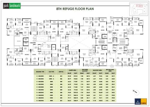  park-landmark-phase-iii Building C And Building D Cluster Plan for 8th Floor