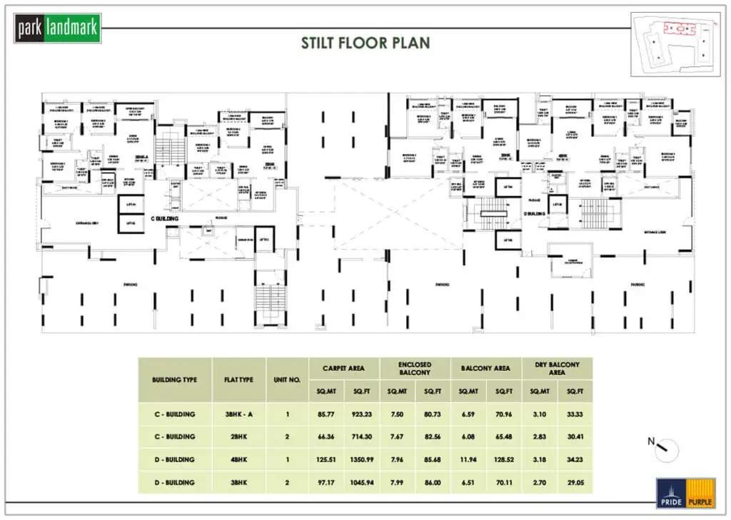  park landmark phase iii Building C And Building D Stilt Cluster Plan
