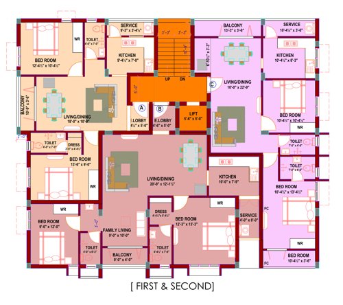  venkatam Venkatam Cluster Plan from 1st to 2nd Floor